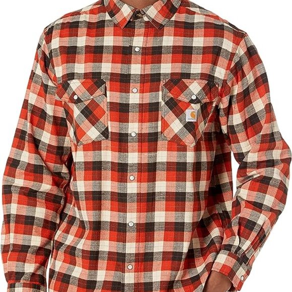Carhartt Men's Rugged Flex Relaxed Fit Midweight Long-Sleeve Flannel Shirt - Picture 3 of 16